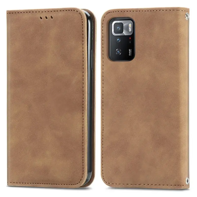 Xiaomi Redmi Note 10 5G Unitec Lompakko Suojakotelo Ruskea