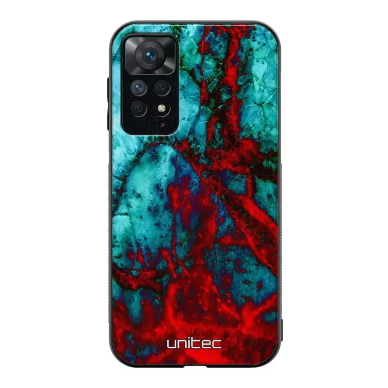 Xiaomi Redmi Note 11 marmori suojakuoret - Blue Red Marble
