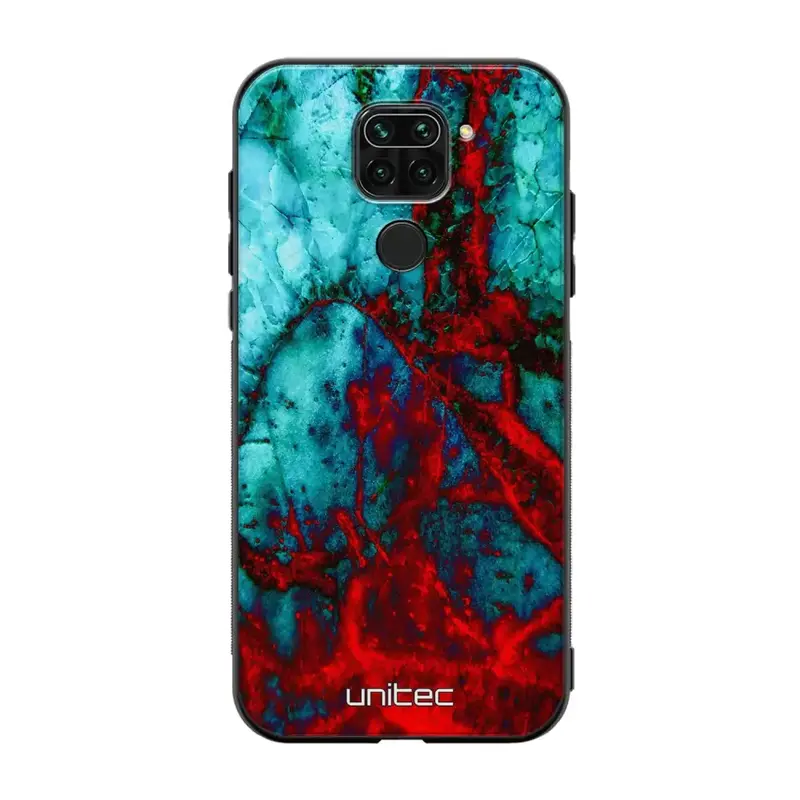 Xiaomi Redmi Note 9 marmori suojakuoret - Blue Red Marble