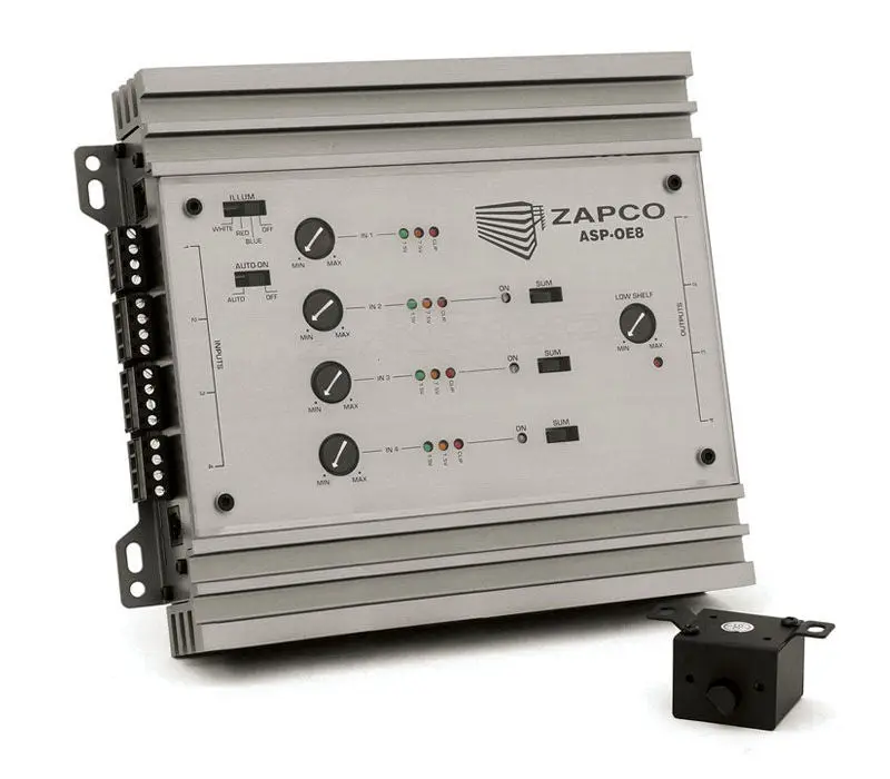 Zapco ASP-OE8 8-kanavainen OEM-sovitin, signaalisummaus, 9,5 V RMS